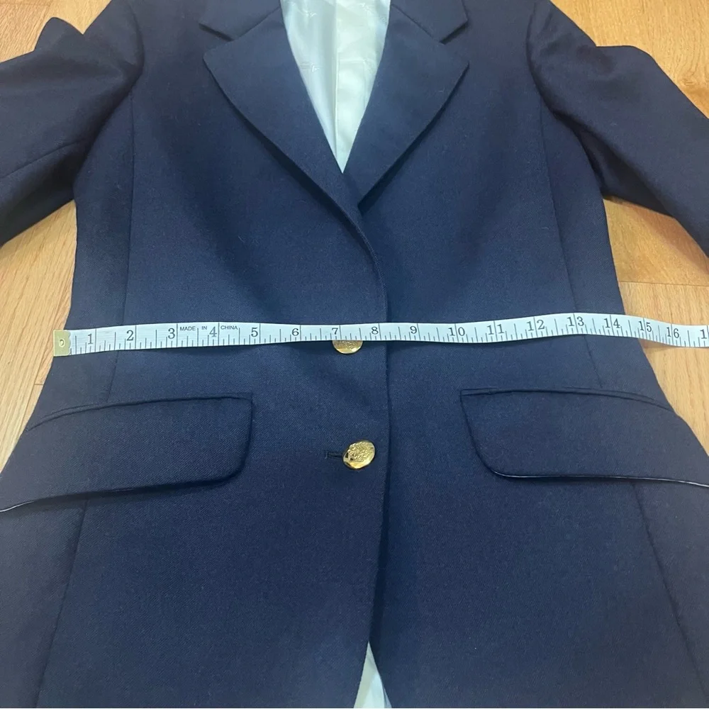 Vintage Aquascutum London Navy Blue Wool Blazer - Picture 14 of 15